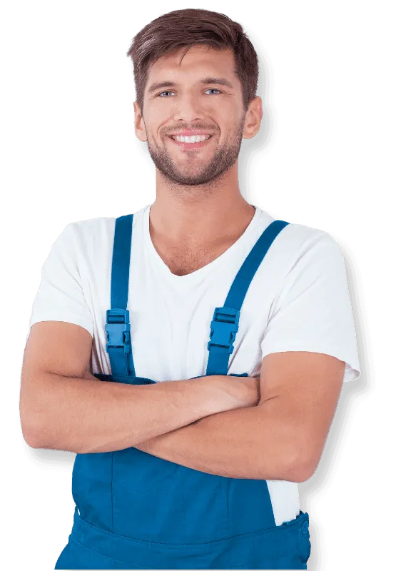 addetto alle pulizie sorridente